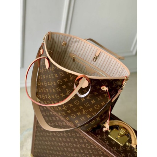 AAA Replica LV M28407 Neverfull Inside Out MM Bag Brown 1:1 Replica LV M28407 Neverfull Inside Out MM Bag Brown Knockoff