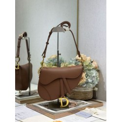 1:1 Replica Dior Saddle Bag Brown Smooth Calfskin Knockoff