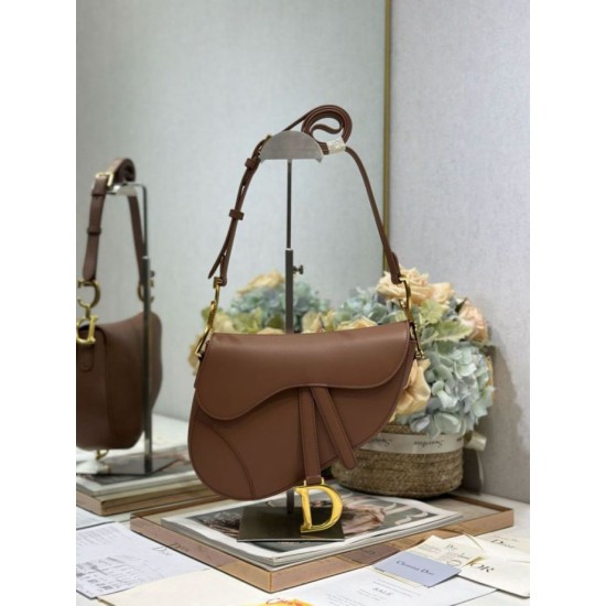AAA Replica Dior Saddle Bag Brown Smooth Calfskin 1:1 Replica Dior Saddle Bag Brown Smooth Calfskin Knockoff