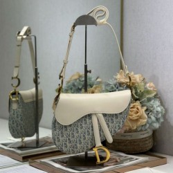 1:1 Replica Dior Saddle Bag Blue Dior Oblique Jacquard Canvas Knockoff