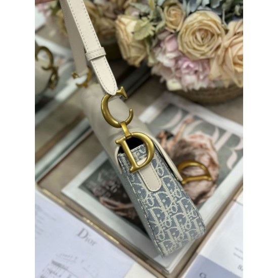AAA Replica Dior Saddle Bag Blue Dior Oblique Jacquard Canvas 1:1 Replica Dior Saddle Bag Blue Dior Oblique Jacquard Canvas Knockoff