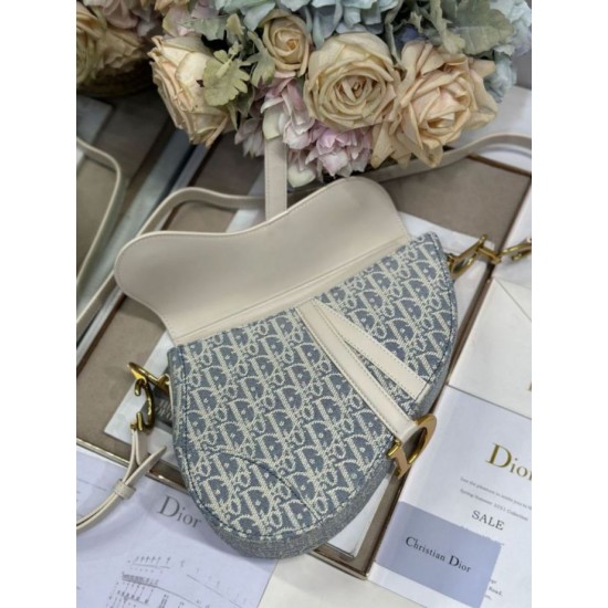 AAA Replica Dior Saddle Bag Blue Dior Oblique Jacquard Canvas 1:1 Replica Dior Saddle Bag Blue Dior Oblique Jacquard Canvas Knockoff