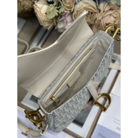 AAA Replica Dior Saddle Bag Blue Dior Oblique Jacquard Canvas 1:1 Replica Dior Saddle Bag Blue Dior Oblique Jacquard Canvas Knockoff