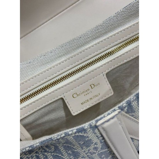 AAA Replica Dior Saddle Bag Blue Dior Oblique Jacquard Canvas 1:1 Replica Dior Saddle Bag Blue Dior Oblique Jacquard Canvas Knockoff
