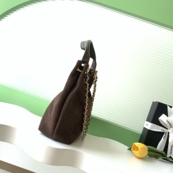 1:1 Replica Chanel 26C Maxi Hobo Bag Brown Suede AS5970 AS5978 Knockoff