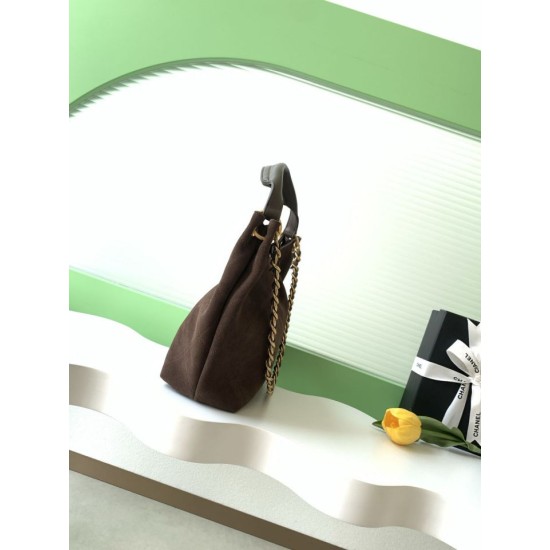 AAA Replica Chanel 26C Maxi Hobo Bag Brown Suede AS5970 AS5978 1:1 Replica Chanel 26C Maxi Hobo Bag Brown Suede AS5970 AS5978 Knockoff