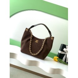 1:1 Replica Chanel 26C Maxi Hobo Bag Brown Suede AS5970 AS5978 Knockoff