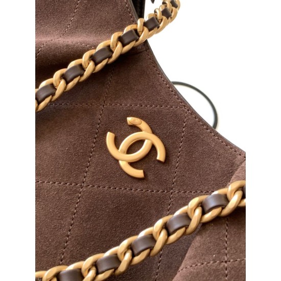 AAA Replica Chanel 26C Maxi Hobo Bag Brown Suede AS5970 AS5978 1:1 Replica Chanel 26C Maxi Hobo Bag Brown Suede AS5970 AS5978 Knockoff