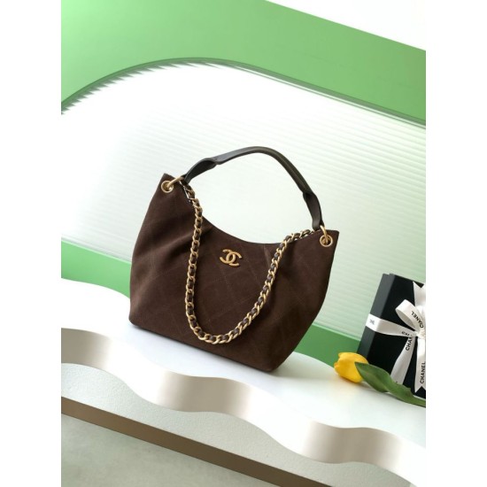 AAA Replica Chanel 26C Maxi Hobo Bag Brown Suede AS5970 AS5978 1:1 Replica Chanel 26C Maxi Hobo Bag Brown Suede AS5970 AS5978 Knockoff