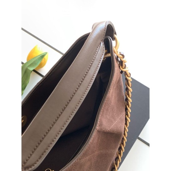 AAA Replica Chanel 26C Maxi Hobo Bag Brown Suede AS5970 AS5978 1:1 Replica Chanel 26C Maxi Hobo Bag Brown Suede AS5970 AS5978 Knockoff