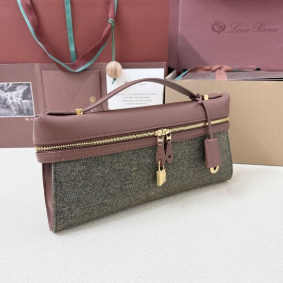 AAA Replica Loro Piana Extra Clutch Bag Caramel Sage 1:1 Replica Loro Piana Extra Clutch Bag Caramel Sage Knockoff