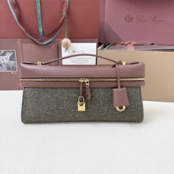 1:1 Replica Loro Piana Extra Clutch Bag Caramel Sage Knockoff