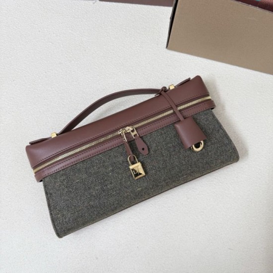 AAA Replica Loro Piana Extra Clutch Bag Caramel Sage 1:1 Replica Loro Piana Extra Clutch Bag Caramel Sage Knockoff
