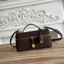 1:1 Replica Loro Piana Extra Bag 23 Top Handle Crossbody Bag Dark Brown Knockoff