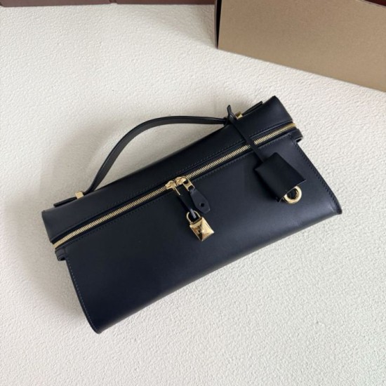 AAA Replica Loro Piana Extra Clutch Bag L29 Black 1:1 Replica Loro Piana Extra Clutch Bag L29 Black Knockoff