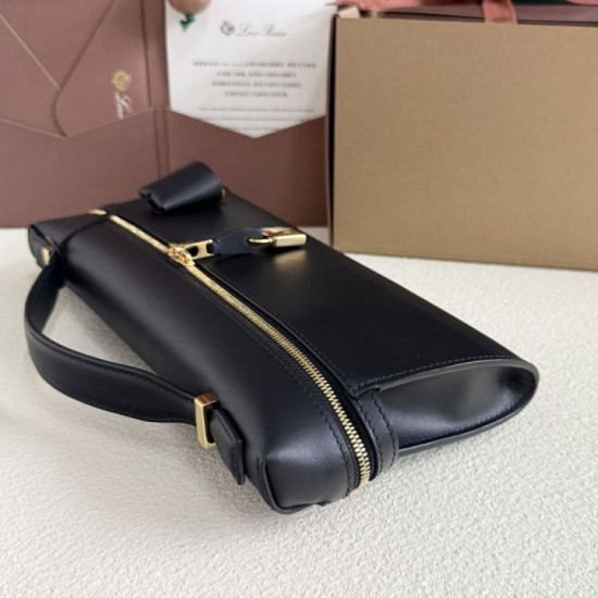 AAA Replica Loro Piana Extra Clutch Bag L29 Black 1:1 Replica Loro Piana Extra Clutch Bag L29 Black Knockoff