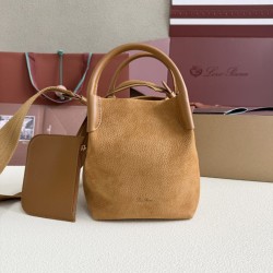 1:1 Replica Loro Piana Bale Bucket Bag Small/Medium Brown Knockoff