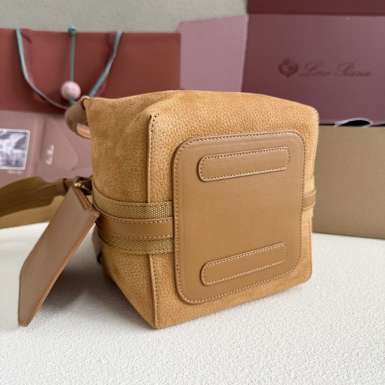 AAA Replica Loro Piana Bale Bucket Bag Small/Medium Brown 1:1 Replica Loro Piana Bale Bucket Bag Small/Medium Brown Knockoff