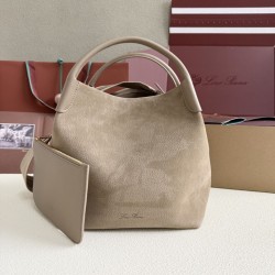 1:1 Replica Loro Piana Bale Bucket Bag Small/Medium Gray Knockoff