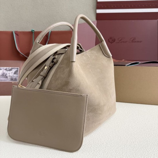 AAA Replica Loro Piana Bale Bucket Bag Small/Medium Gray 1:1 Replica Loro Piana Bale Bucket Bag Small/Medium Gray Knockoff
