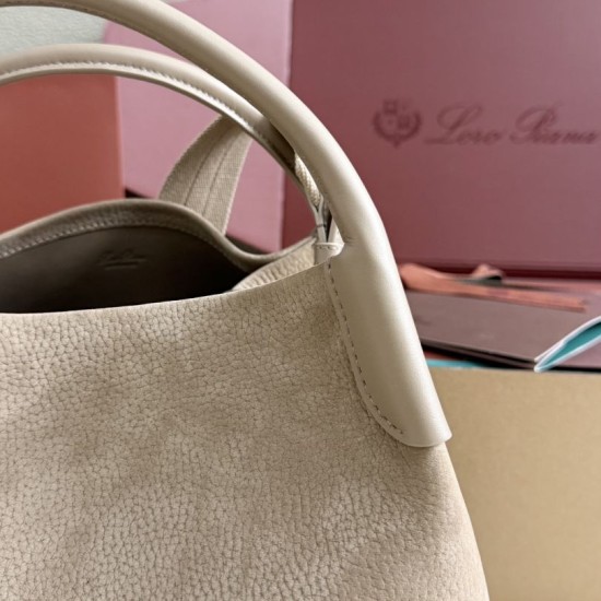 AAA Replica Loro Piana Bale Bucket Bag Small/Medium Gray 1:1 Replica Loro Piana Bale Bucket Bag Small/Medium Gray Knockoff
