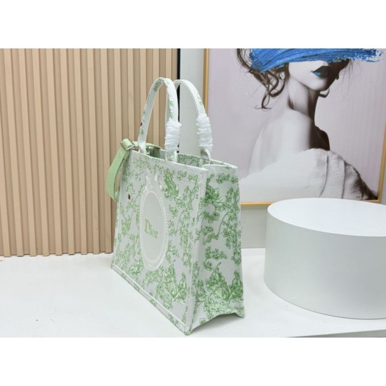 AAA Replica Dior Book Tote Bag Small/Medium/Large with Shoulder Strap Multicolored Toile de Jouy Embroidery Green 1:1 Replica Dior Book Tote Bag Small/Medium/Large with Shoulder Strap Multicolored Toile de Jouy Embroidery Green Knockoff