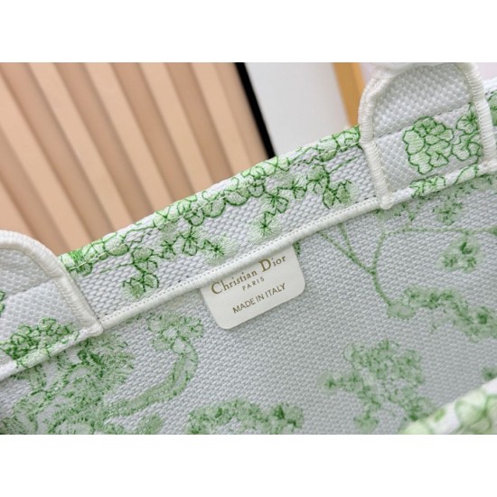 AAA Replica Dior Book Tote Bag Small/Medium/Large with Shoulder Strap Multicolored Toile de Jouy Embroidery Green 1:1 Replica Dior Book Tote Bag Small/Medium/Large with Shoulder Strap Multicolored Toile de Jouy Embroidery Green Knockoff