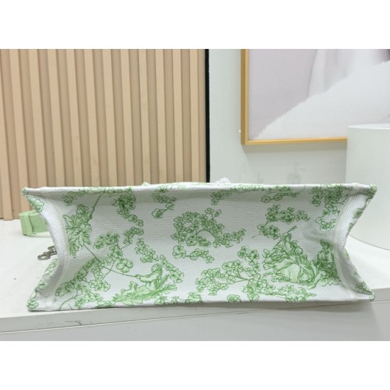 AAA Replica Dior Book Tote Bag Small/Medium/Large with Shoulder Strap Multicolored Toile de Jouy Embroidery Green 1:1 Replica Dior Book Tote Bag Small/Medium/Large with Shoulder Strap Multicolored Toile de Jouy Embroidery Green Knockoff