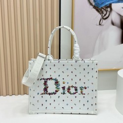 1:1 Replica Dior Dioramour small/medium/large Dior Book Tote bag with white shoulder strap Knockoff