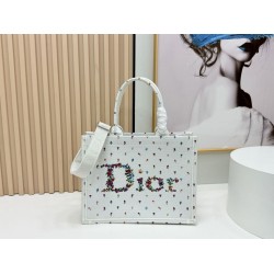 1:1 Replica Dior Dioramour small/medium/large Dior Book Tote bag with white shoulder strap Knockoff
