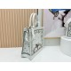 1:1 Replica Dioramour Dior Book Tote bag with multicolored Revolution flowers embroidered white Knockoff
