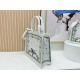 1:1 Replica Dioramour Dior Book Tote bag with multicolored Revolution flowers embroidered white Knockoff