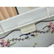 1:1 Replica Dioramour Dior Book Tote bag with multicolored Revolution flowers embroidered white Knockoff