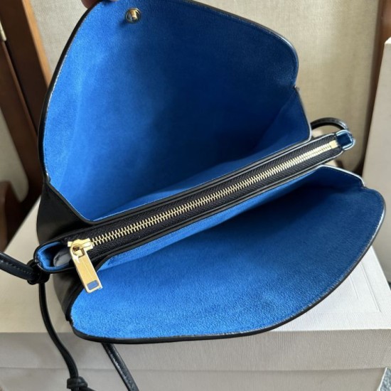1:1 Replica Celine Trio Flap bag soft lambskin black Knockoff