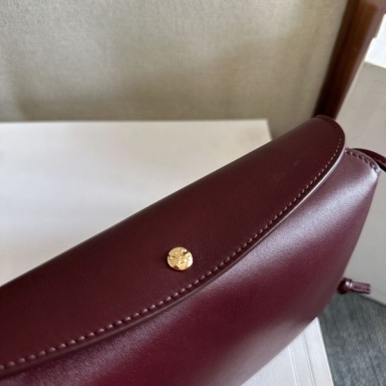1:1 Replica Celine Trio Flap bag soft lambskin burgundy Knockoff