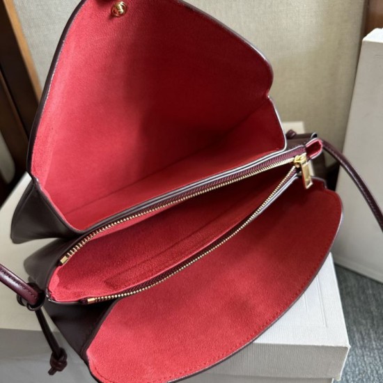 1:1 Replica Celine Trio Flap bag soft lambskin burgundy Knockoff