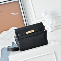 1:1 Replica Hermes Kelly Messenger shoulder bag black Knockoff