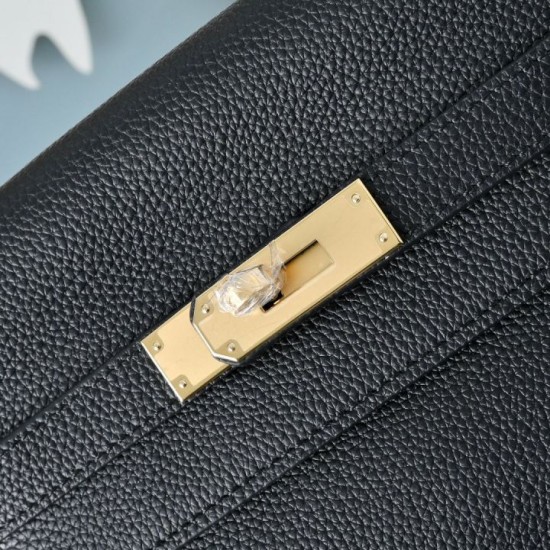 1:1 Replica Hermes Kelly Messenger shoulder bag black Knockoff