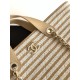 1:1 Replica Chanel Deauville AS6007 tote bag brown striped canvas Knockoff