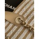 1:1 Replica Chanel Deauville AS6007 tote bag brown striped canvas Knockoff