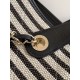 1:1 Replica Chanel Deauville AS6007 tote bag white/black striped canvas Knockoff