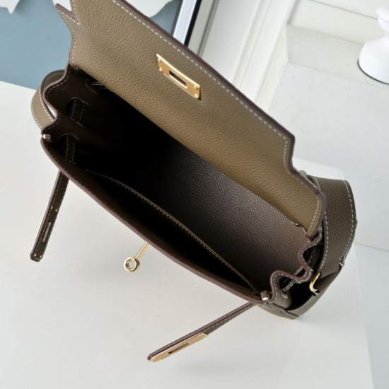 1:1 Replica Tote bag Hermès Kelly Messenger Shoulder Bag Gray Knockoff