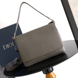 1:1 Replica Dior Privé Messenger Shoulder Bag with Flap Gray Knockoff