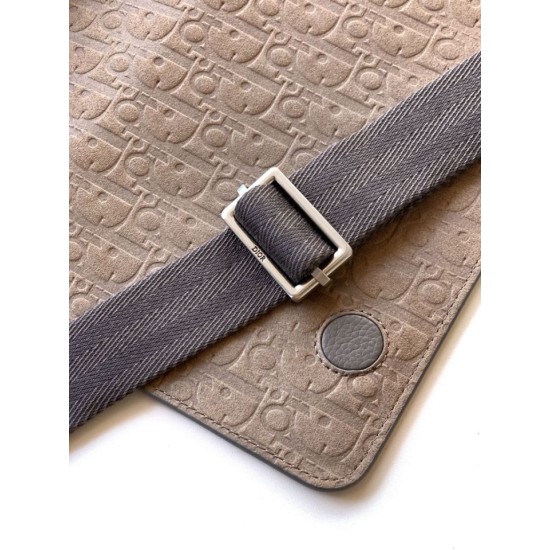AAA Replica Dior Privé Messenger Shoulder Bag with Flap Gray 1:1 Replica Dior Privé Messenger Shoulder Bag with Flap Gray Knockoff