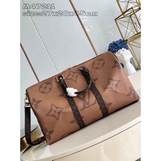 AAA Replica LV Keepall Bandoulière 45 M47211 Monogram Giant 1:1 Replica LV Keepall Bandoulière 45 M47211 Monogram Giant Knockoff