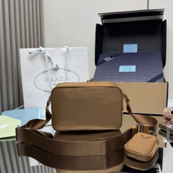 1:1 Replica Prada Re-Nylon Shoulder Bag 1BC167 Brown Knockoff