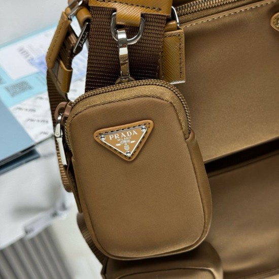 AAA Replica Prada Re-Nylon Shoulder Bag 1BC167 Brown 1:1 Replica Prada Re-Nylon Shoulder Bag 1BC167 Brown Knockoff