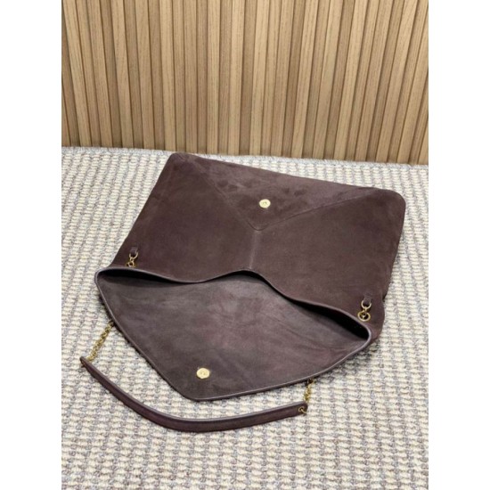 AAA Replica YSL Saint Laurent Cassandre Large Envelope Bag with Chain Brown Suede 1:1 Replica YSL Saint Laurent Cassandre Large Envelope Bag with Chain Brown Suede Knockoff