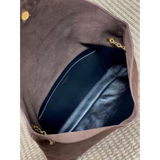 AAA Replica YSL Saint Laurent Cassandre Large Envelope Bag with Chain Brown Suede 1:1 Replica YSL Saint Laurent Cassandre Large Envelope Bag with Chain Brown Suede Knockoff