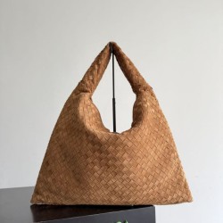 1:1 Replica Bottega Veneta Large Hop Shoulder Bag Brown Suede Knockoff